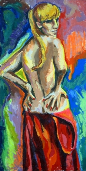 Crimson Desire, 24 x 48 inches