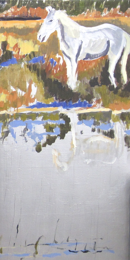 Les Chevaux de Camargue III, 24 x 48 inches