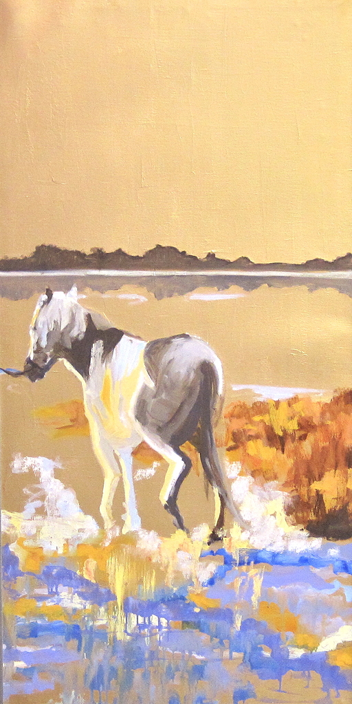 Les Gardiens de Camargue II, 24 x 48 inches